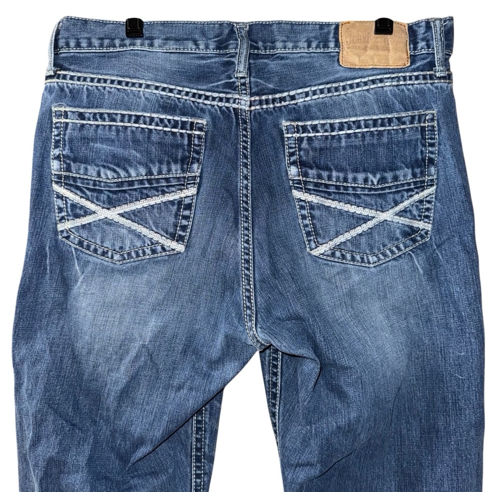 John B. Stetson 1312 Modern Straight Leg Jeans men’s sz 35 x 32 cotton - Picture 5 of 10